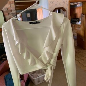 White cross over dress shirt